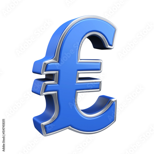 Sign of pound sterling icon in isometric 3d style isolated on white background. Money symbol