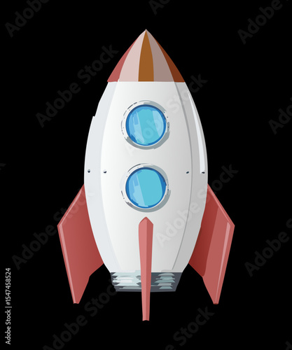 Sleek Red White Rocket Spacecraft Design