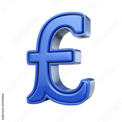 Sign of pound sterling icon in isometric 3d style isolated on white background. Money symbol