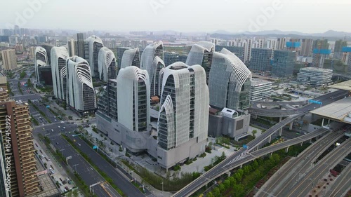 Aerial exploration of Nanjing Zendai Himalayan Center showcasing unique architecture and urban design