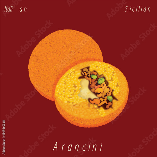 Arancini vector illustration isolated vector