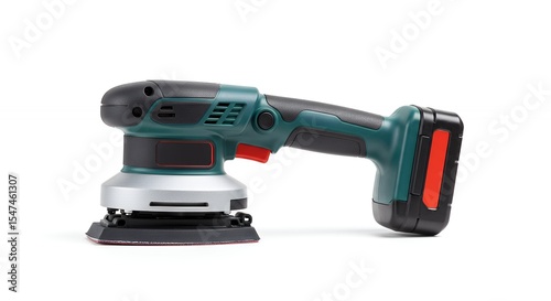 Cordless electric sander isolated on white background