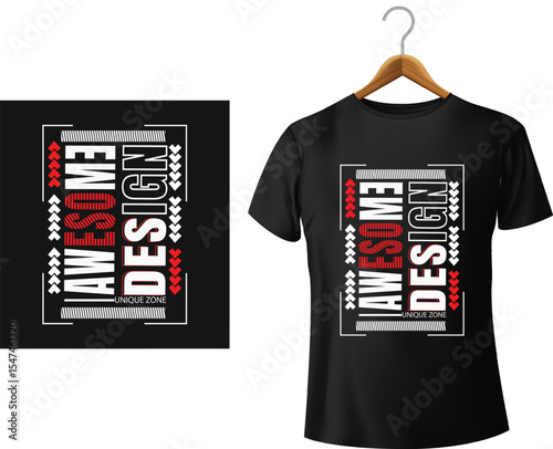 Awesome design t-shirt mockup on hanger graphic design apparel fashion style