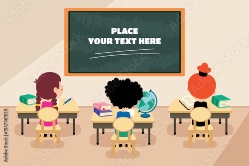 Classroom Scene With Cartoon Characters