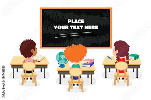 Classroom Scene With Cartoon Characters