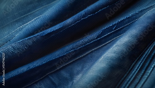 Textured Denim Background Highlighting Fabric Structure and Natural Shadows