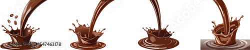 Chocolate Splash and Pour Set Vector