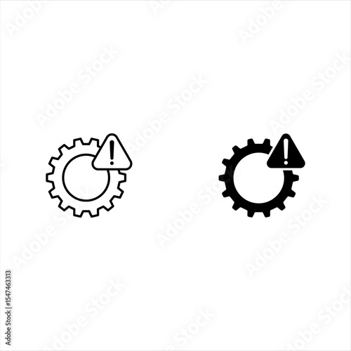 thin line failure icon set with broken operational process. concept of repair or maintenance symbol. vector illustration on white background