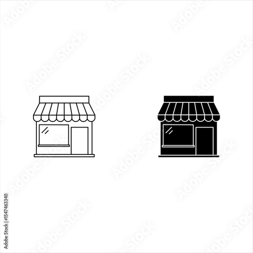 Store icon set vector for web, computer and mobile app