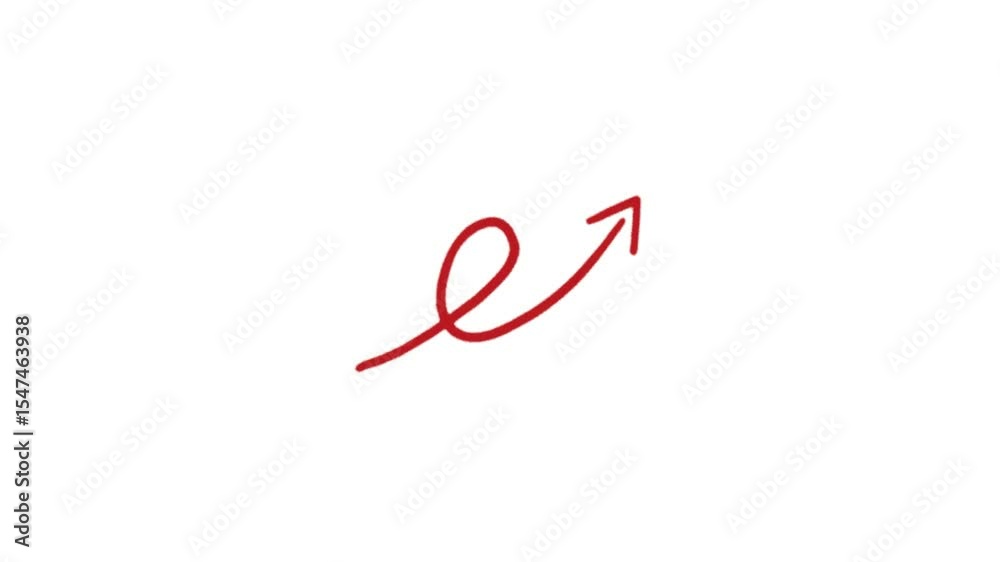 Animated Hand Drawn Doodle Arrows. Arrow sketch handmade doodle swipe up symbol sign isolated on transparent background.