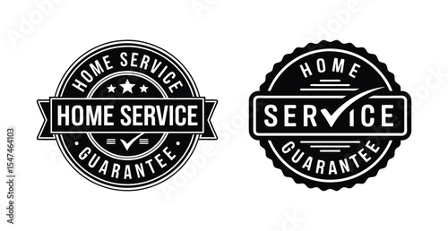 Home Service Guarantee Black and White Badge Seal