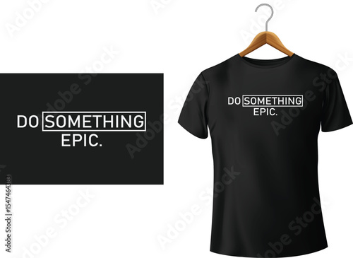 Black t shirt with positive message motivational design displayed on hanger mockup