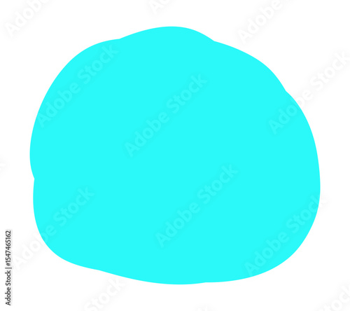 Abstract Cyan Blob Shape Isolated Design