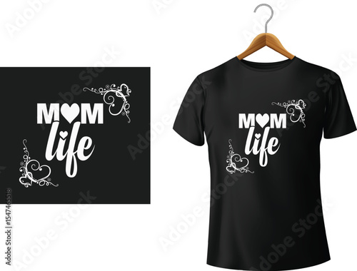 Mom Life typography t shirt design