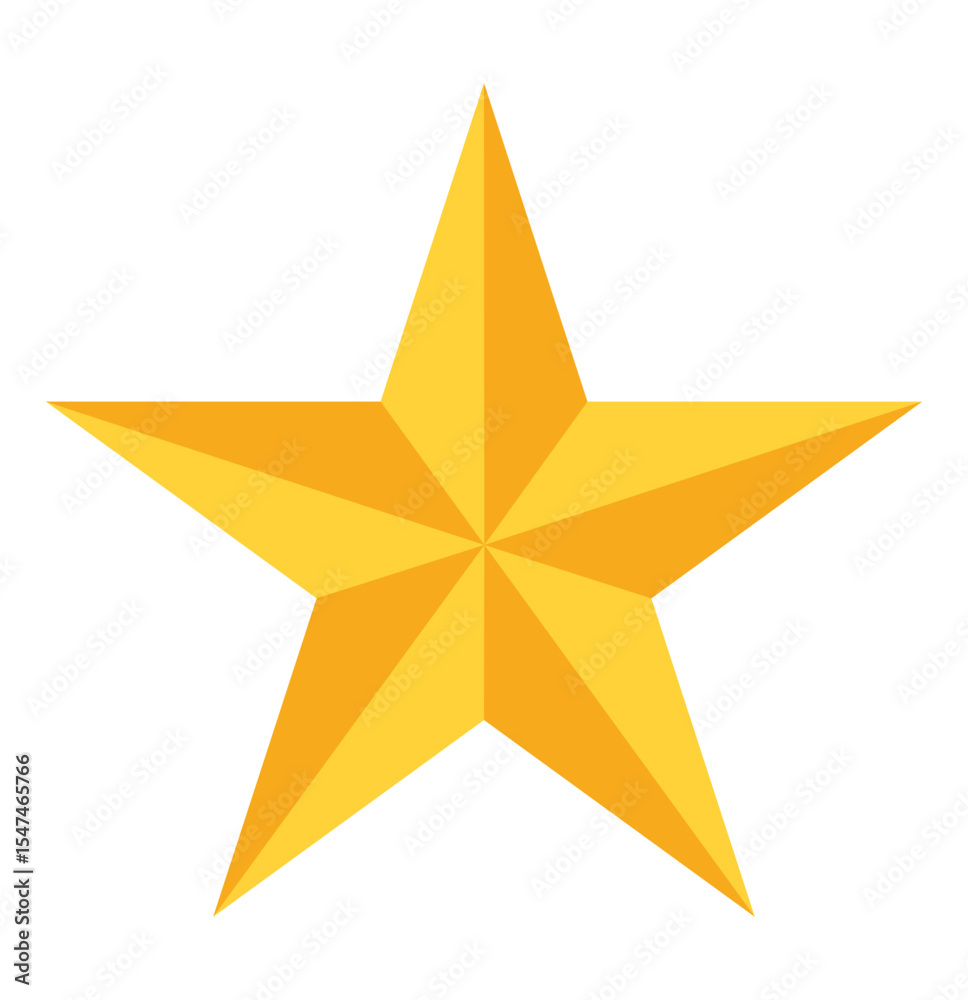 Obraz premium Gold Star icon. 5 pointer Star icon. Realistic gold star vector. gold star isolated on white background. 