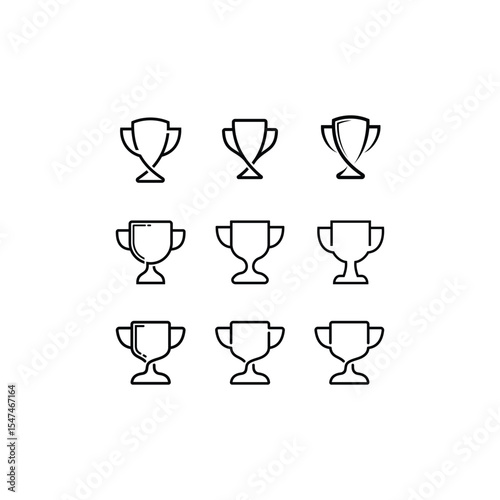Trophy cup icon collection logo