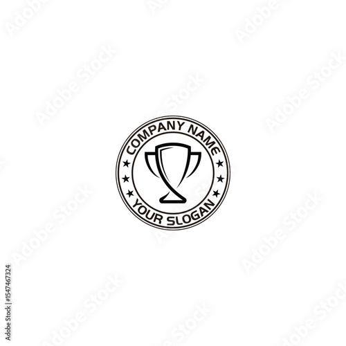emblem of trophy, simple emblem of trophy logo