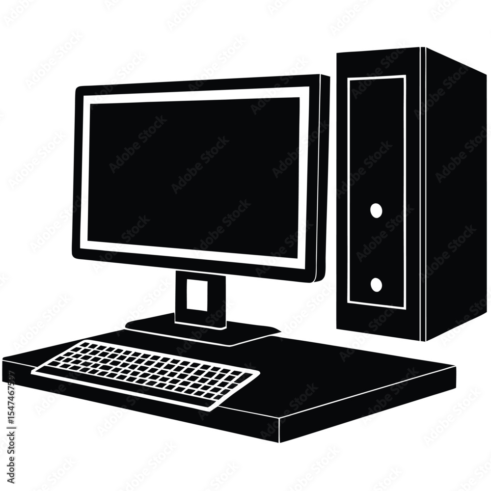 Fototapeta premium high-end-desktop-computer-with-dual-monitors--.eps