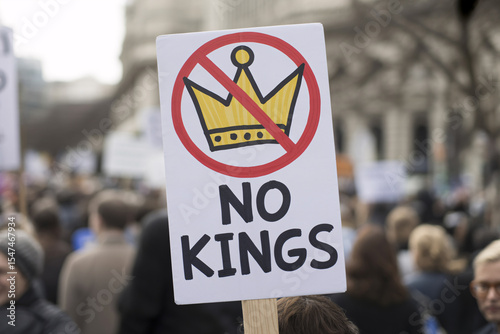 Close-up of protest sign with text 