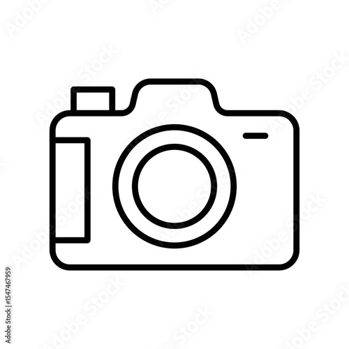 Digital Camera with Lens and Shutter for Photography Icon vector