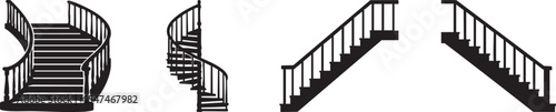 Staircase and Spiral Stairs Silhouettes

