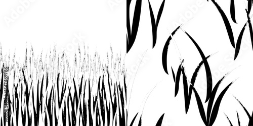 This modern illustration depicts a seamless pattern of vibrant green grass on a clean white background
