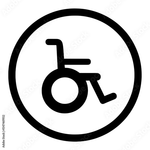 ofvs721 OutlineFilledVectorSign ofvs’ is an icon signifying wheelchair accessibility, designed for modern contexts, indicating access for people with disabilities, presented on a transparent