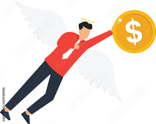 Angel Investor, Business Success, Financial Growth,angel investor, financial growth, investment success, business success, wealth creation, financial freedom, money, coin, wings, angel wings, halo, bu