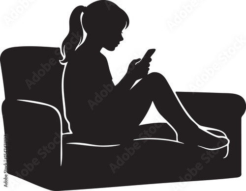 Teenager on Phone Silhouette

