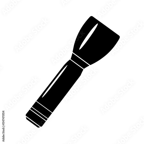 The modern art design features a flashlight icon as a silhouette on a white background, serving as a symbol for a torch that is both simple and modern, intended for use in website design and mobile