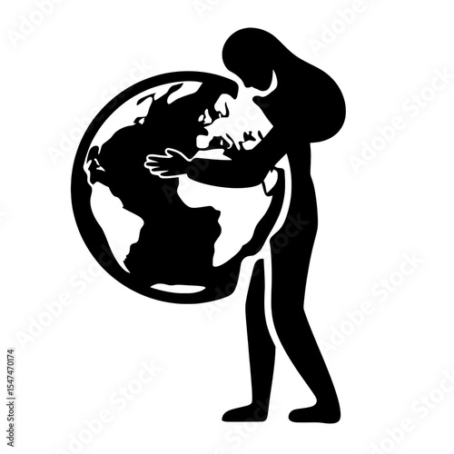 Environmental and nature conservation, along with ecology protection, are key aspects of the eco-friendly concept aimed at saving the planet, as volunteers work together to protect tiny Earth,