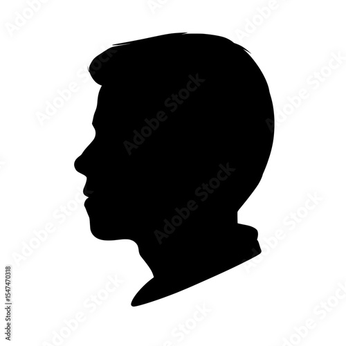 A modern illustration of a mirror silhouette is shown isolated on a white background