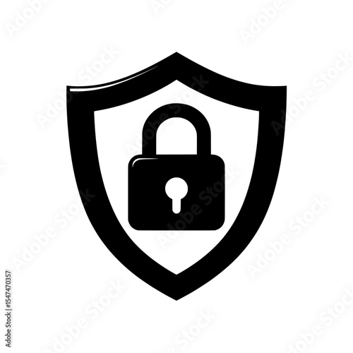 The good icon is characterized by its minimalist design, featuring a shield and padlock in a simple black outline to convey a sense of security