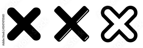The modern cross symbol is ideal for removing marks or icons, making it perfect for both app and web interfaces