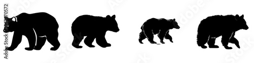 Modern illustration design featuring the silhouette of a Florida black bear cub on a white background