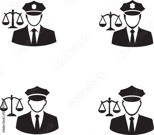 Law Enforcement Officer Icons Set