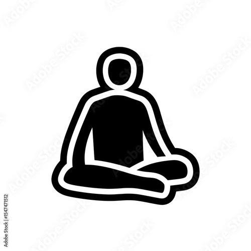 Modern illustration of a Zen emoji icon with a simple design for promoting relaxation, meditation, and mindfulness