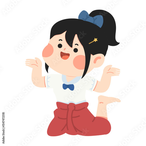 Illustration of Girl in Traditional Dress