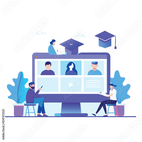 Online education concept design for UI designer and website banner