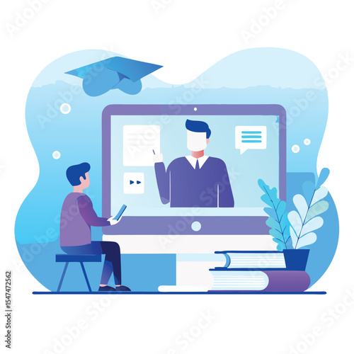 Online education concept design for UI designer and website banner
