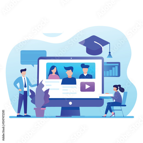 Online education concept design for UI designer and website banner