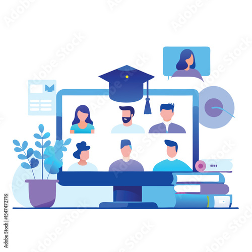 Online education concept design for UI designer and website banner
