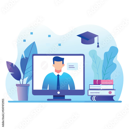 Online education concept design for UI designer and website banner