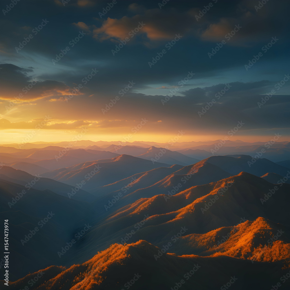 Obraz premium sunset in the mountains