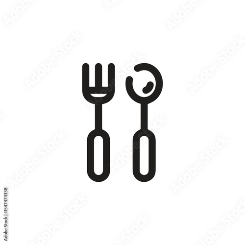 Spoon And Fork icon vector. Linear style sign for mobile concept and web design. Spoon And Fork symbol illustration. Pixel vector graphics - Vector.	
