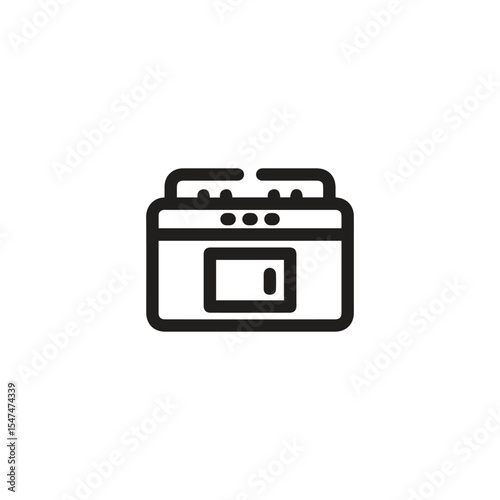 Stove icon vector. Linear style sign for mobile concept and web design. Stove symbol illustration. Pixel vector graphics - Vector.	