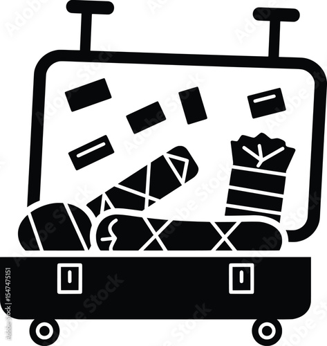 Vector Illustration of Illicit Trafficking in a Suitcase Environment