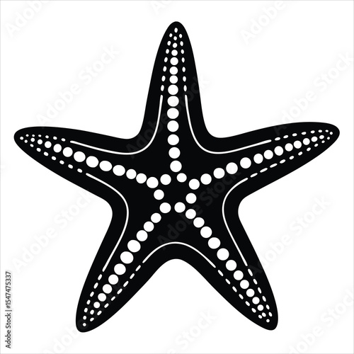 starfish silhouette, starfish vector illustration, starfish flat and minimal vector art illustration on a white background