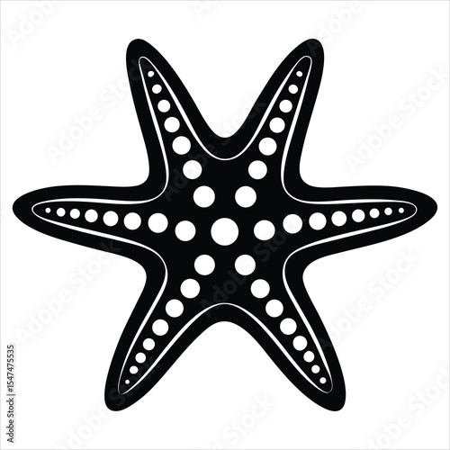 starfish silhouette, starfish vector illustration, starfish flat and minimal vector art illustration on a white background