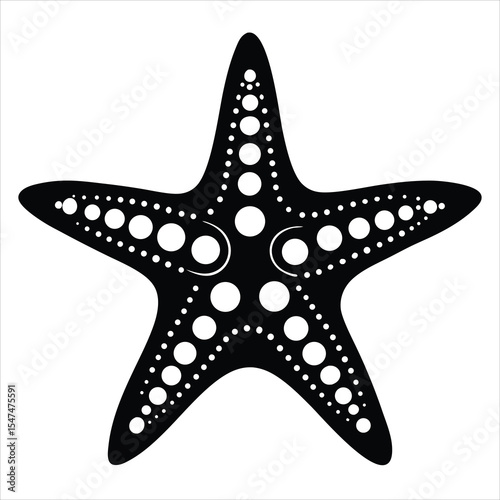 starfish silhouette, starfish vector illustration, starfish flat and minimal vector art illustration on a white background